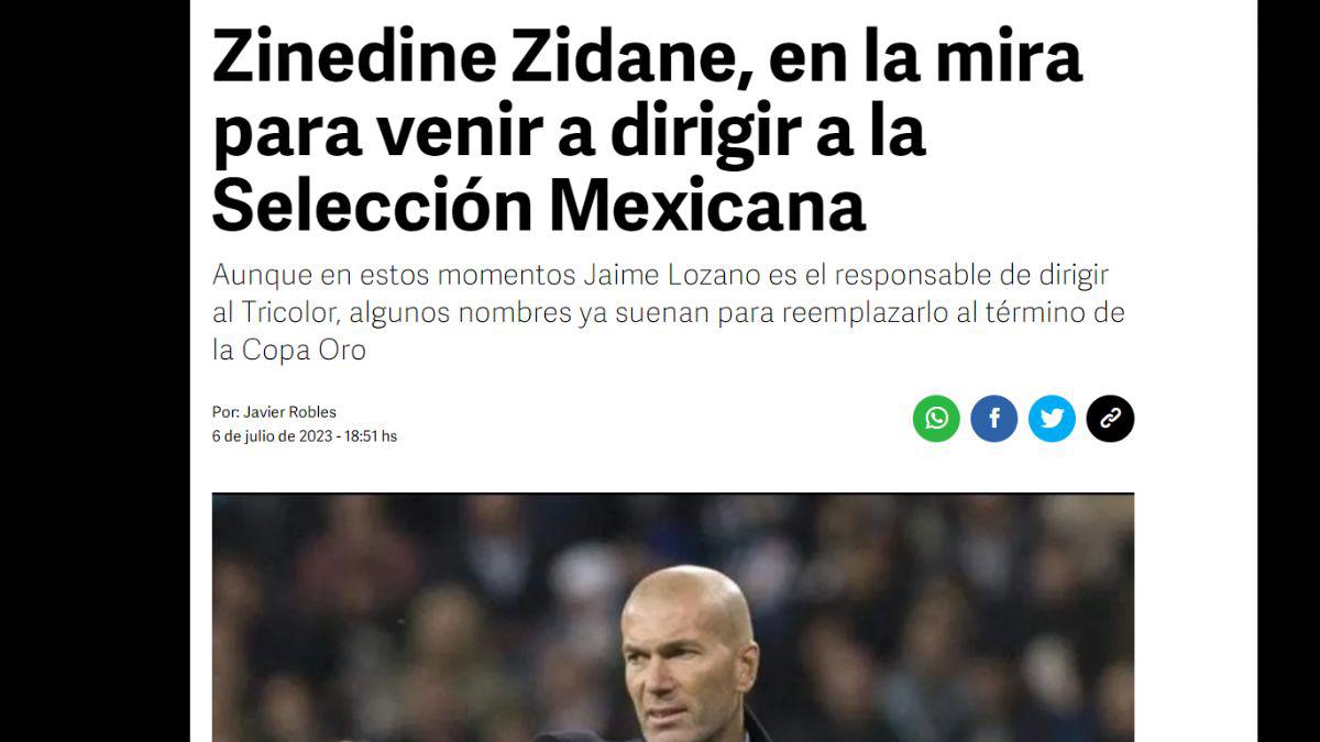 Zinedine Zidane es el favorito para dirigir a la Selección de México luego de la Copa Oro: Así reacciona la prensa mexicana