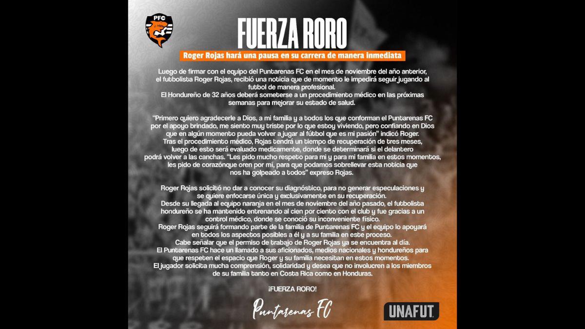 “FUERZA RORO”: Olimpia, Alajuelense y jugadores mandan apoyo a Roger Rojas tras decidir que hará una pausa en su carrera