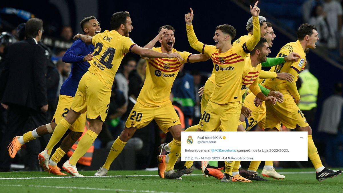 Real Madrid deja la rivalidad a un lado y felicita al Barcelona por conquistar una nueva Liga de España