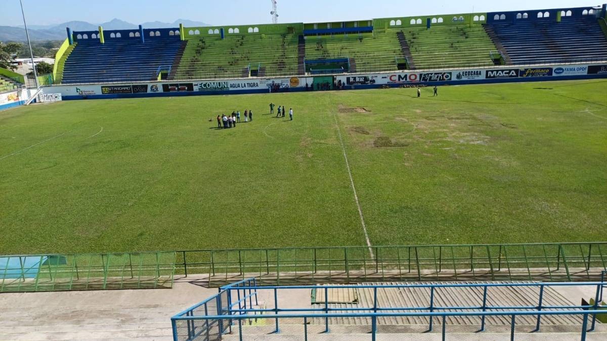 El estadio Juan Ramón Brevé Vargas de Juticalpa tendrá grama híbrida; ya iniciaron las mediciones y estudios