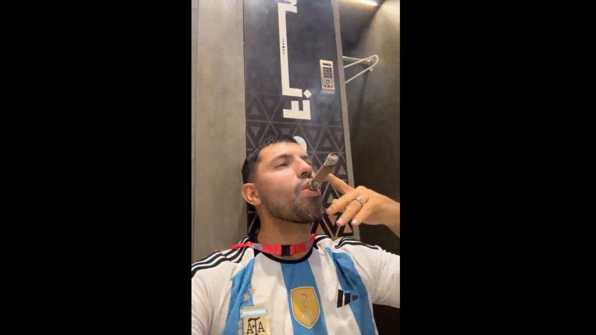 ¿Y los problemas del corazón? Kun Agüero no vio el último penal; la imagen para la historia con Messi; festejó bebiendo y fumando