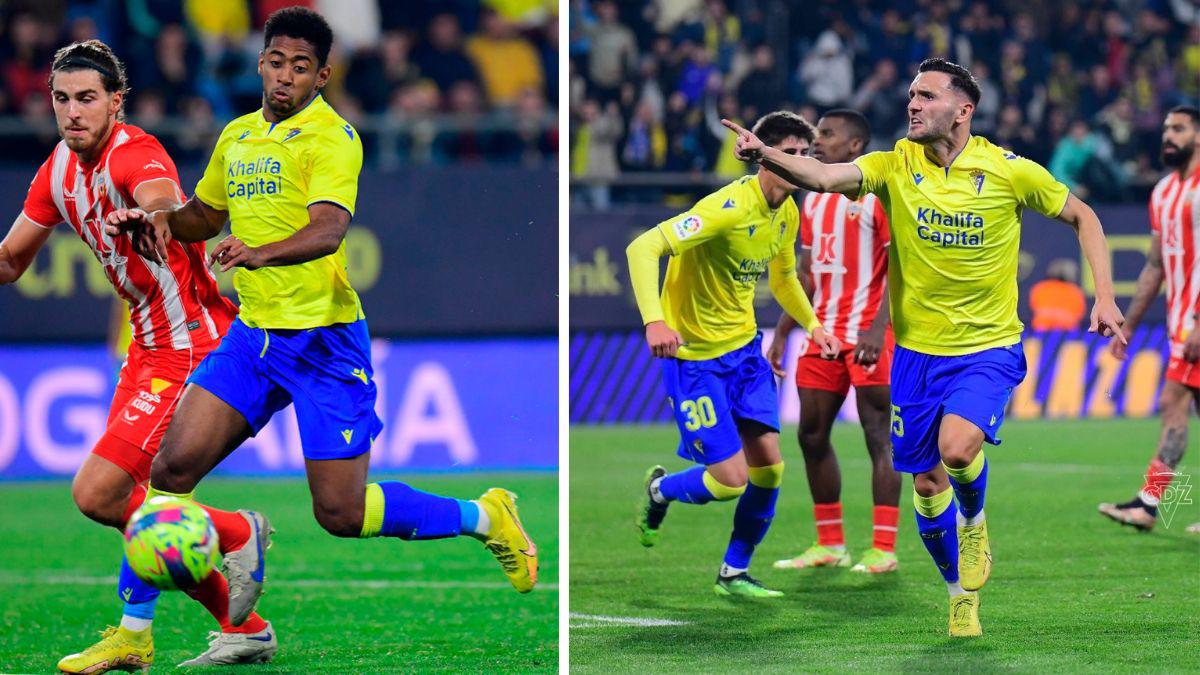 Choco Lozano y Cádiz empatan ante el Almería y siguen en puestos de descenso; el catracho no ha anotado en la temporada