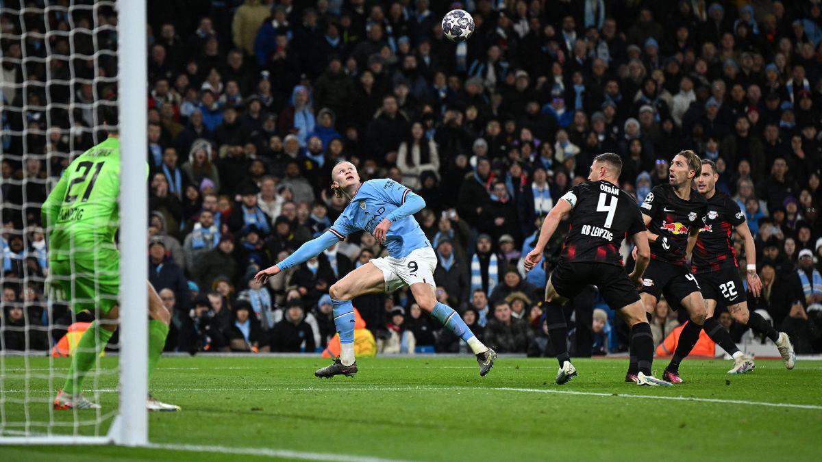 Erling Haaland se ‘desnudó’ en el Etihad, la burla de Guardiola al noruego y los récords que rompió en la Champions League