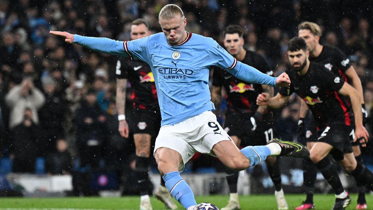 Erling Haaland se ‘desnudó’ en el Etihad, la burla de Guardiola al noruego y los récords que rompió en la Champions League