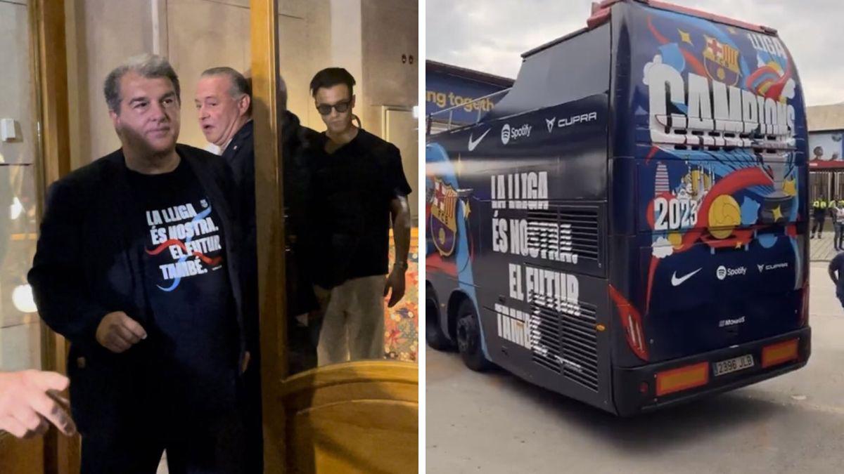 Lewandowski y Araújo se robaron el show: El épico festejo del Barcelona en la rúa de campeones; Gavi se puso “bolo” y Lewan lo salvó