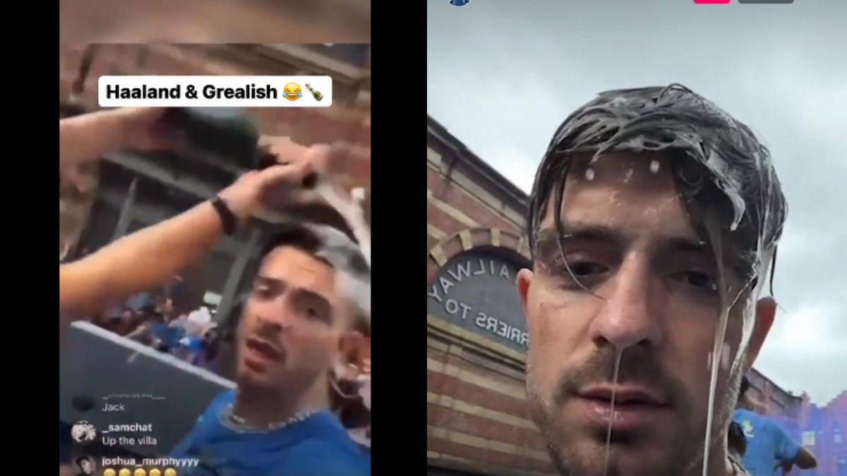 Haaland y Grealish desnudos y como guardias de seguridad; Guardiola con su famoso puro y el hijo de Foden se roba el show en los festejos del City