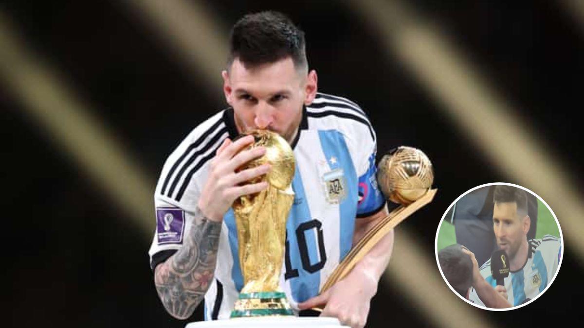 Leo Messi toma el micrófono en el Lusail al terminar el partido: “¡La concha de tu madre, somos campeones del mundo!”