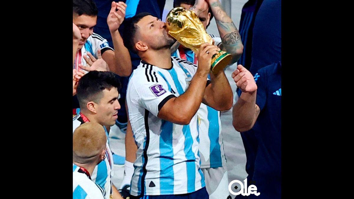¿Y los problemas del corazón? Kun Agüero no vio el último penal; la imagen para la historia con Messi; festejó bebiendo y fumando