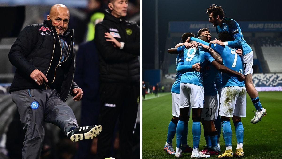 El líder Napoli gana al Sassuolo en el partido 1000 de Spalletti y se preparan para enfrentar al Frankfurt en Champions