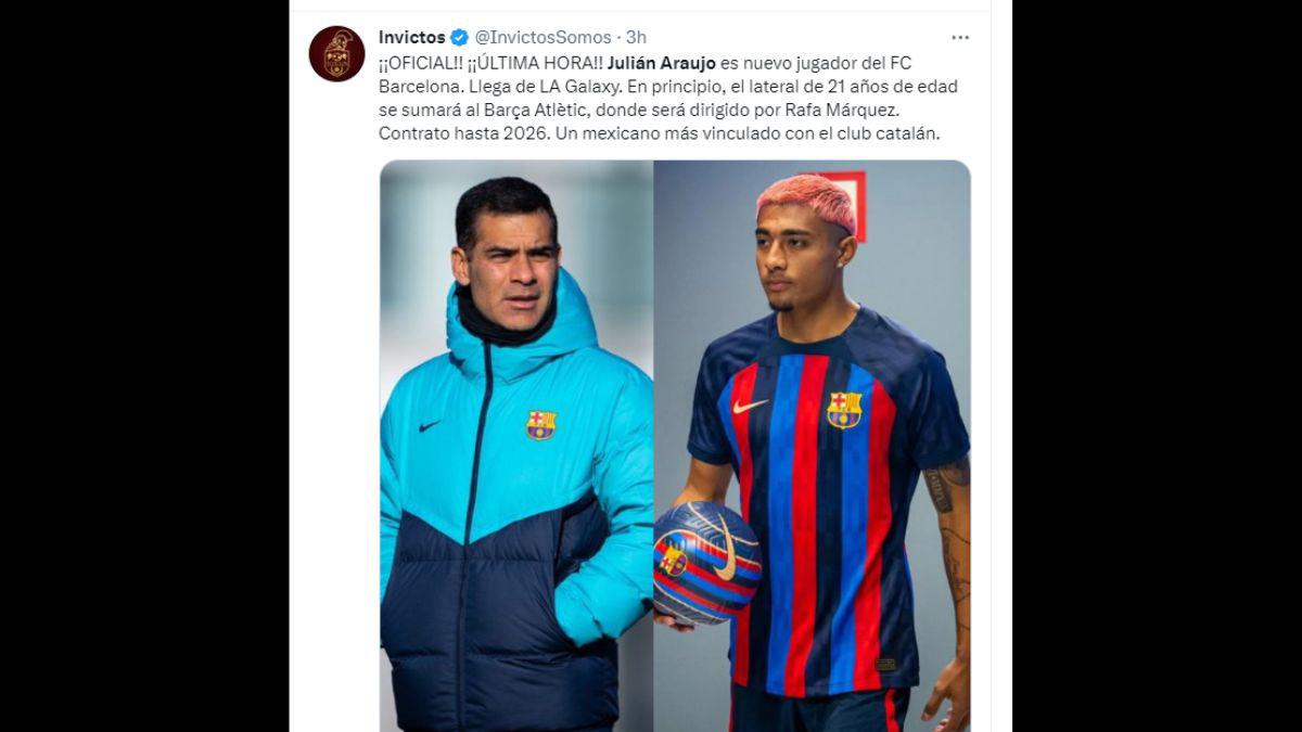 Prensa mexicana hace fiesta por Julián Araujo al Barcelona B, lo califican como un “BOMBAZO”; Chicharito es protagonista