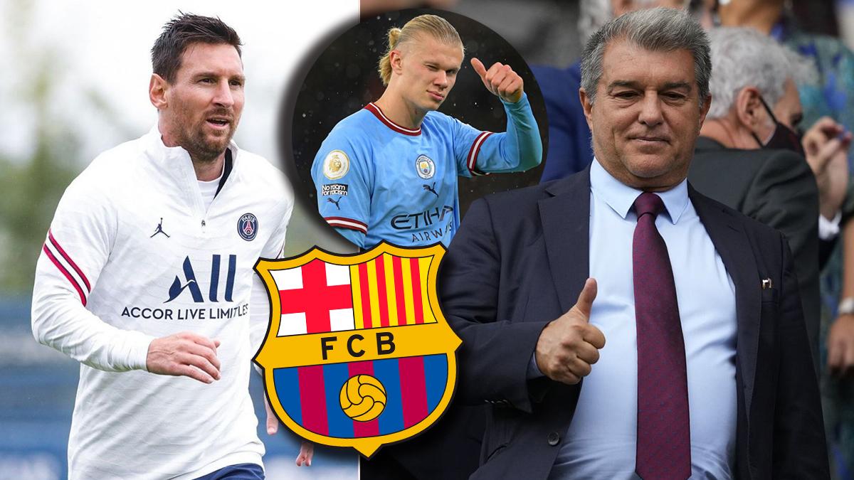 Laporta se pronuncia por el posible fichaje de Haaland, habla de Messi y los jugadores que no están a la venta en el Barcelona