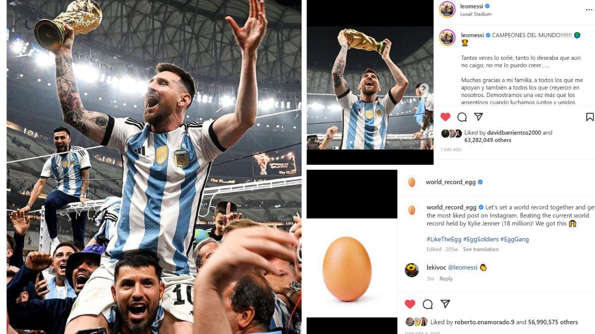 Messi rompió un nuevo récord tras superar en ‘likes’ al huevo más famoso de Instagram ¿Cuántas reacciones tiene la Pulga?