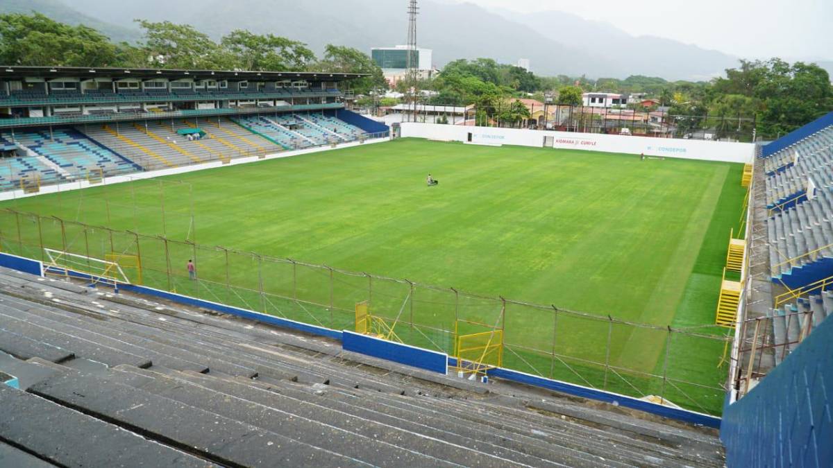 Fotos: En pésimo estado y con varios hoyos se encuentra la grama híbrida del Estadio Morazán, ¿qué hará Condepor?