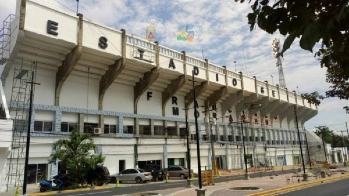 Así quedó la nueva fachada del estadio Morazán de San Pedro Sula