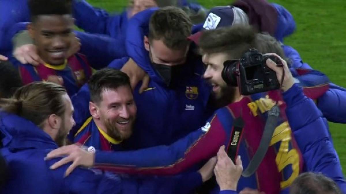 Lo que no se vio en TV: El abrazo y felicidad de Messi tras la remontada ¿Y si ya no se va del Barcelona?