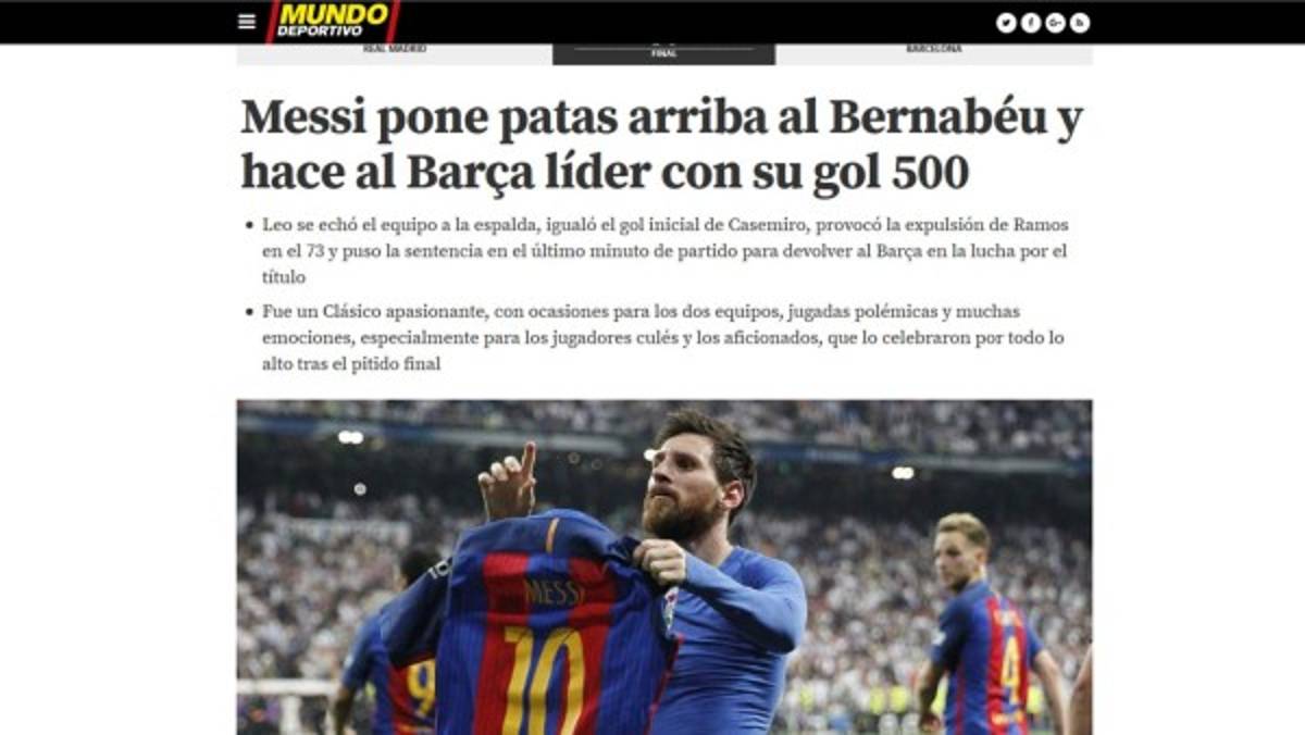 ¡No perdonan al Madrid! Así habla la prensa internacional del Clásico