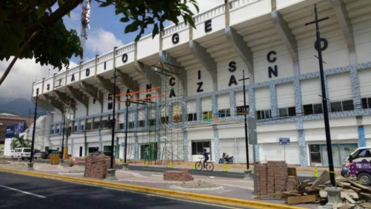 Así quedó la nueva fachada del estadio Morazán de San Pedro Sula