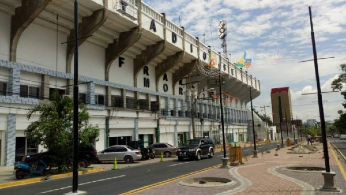 Así quedó la nueva fachada del estadio Morazán de San Pedro Sula