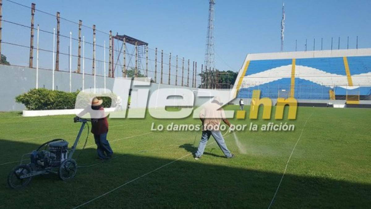 ¡A marcha forzada; así trabajan para pulir el estadio Morazán para el Honduras vs Costa Rica!