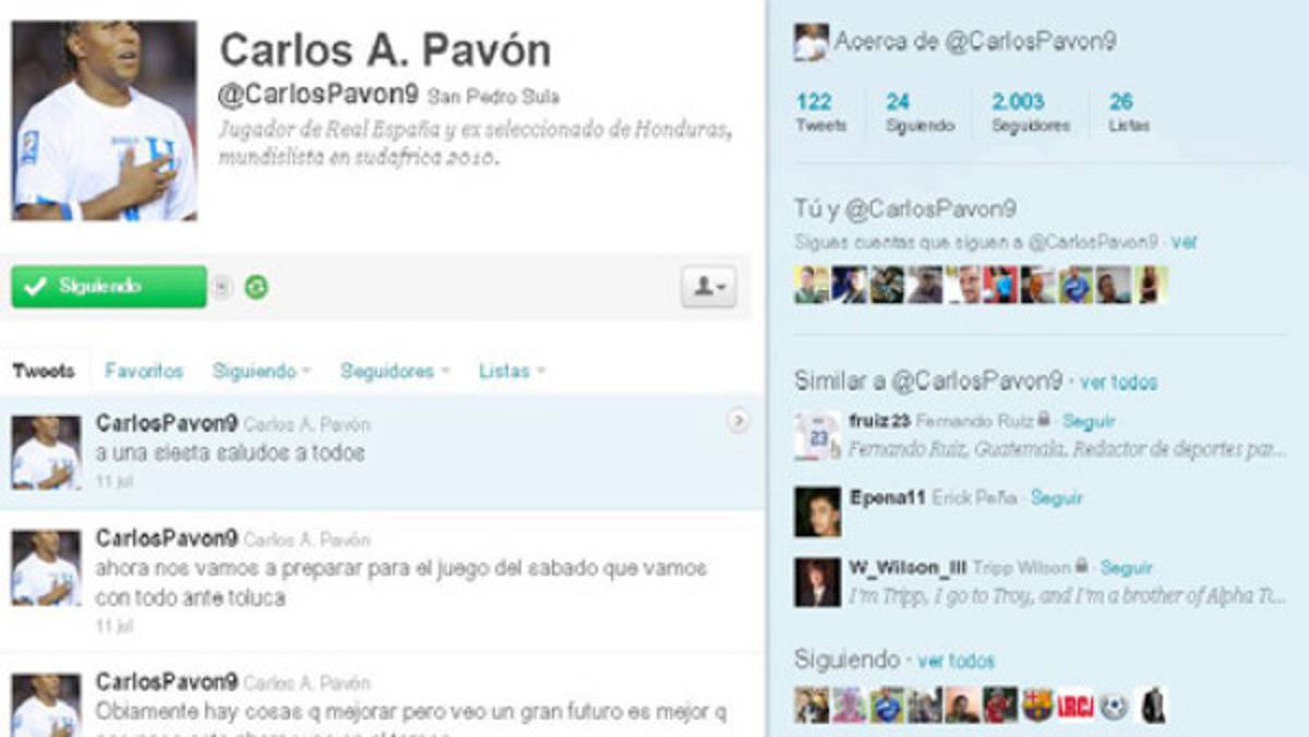 Pavón aclara: 'No tengo twitter ni facebook'