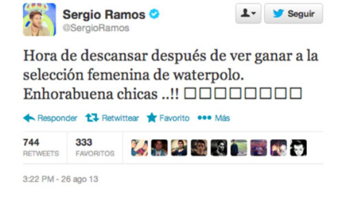 El defensa Sergio Ramos vuelve a equivocarse en Twitter
