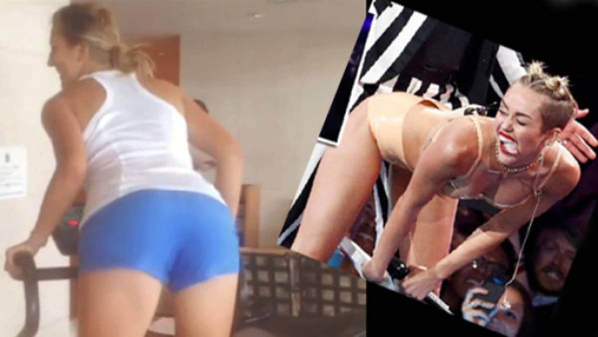 VIDEO: Azarenka se inspira en Miley Cyrus para fortalecer sus glúteos