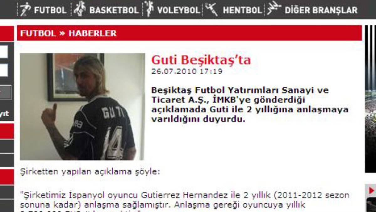 Besiktas anuncia fichaje de Guti