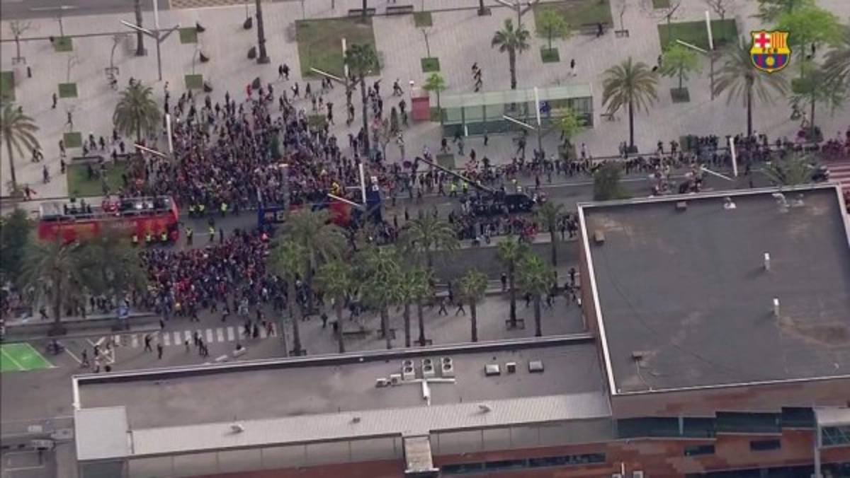 FOTOS: La gran celebración del FC Barcelona por el doblete en España
