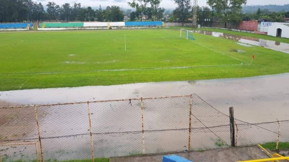 FOTOS: Así ha quedado el estadio de Siguatepeque con las fuertes lluvias