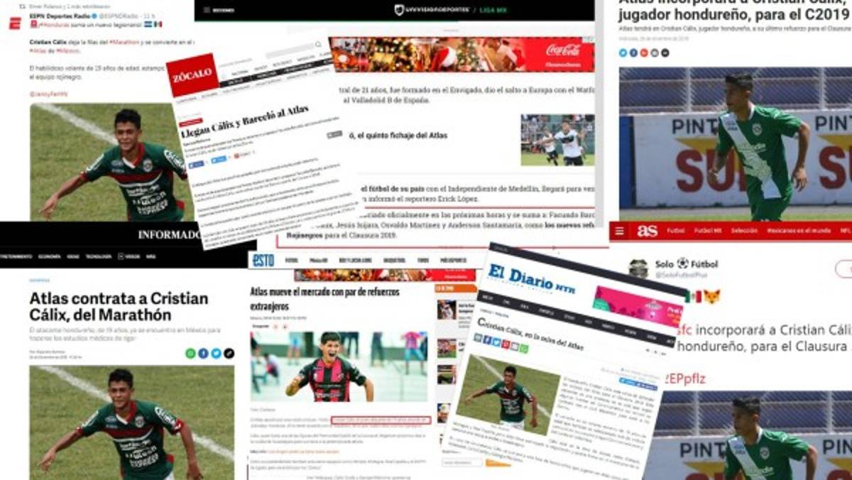 Lo que dicen los medios mexicanos de Cristian Cálix al ser fichado por Atlas
