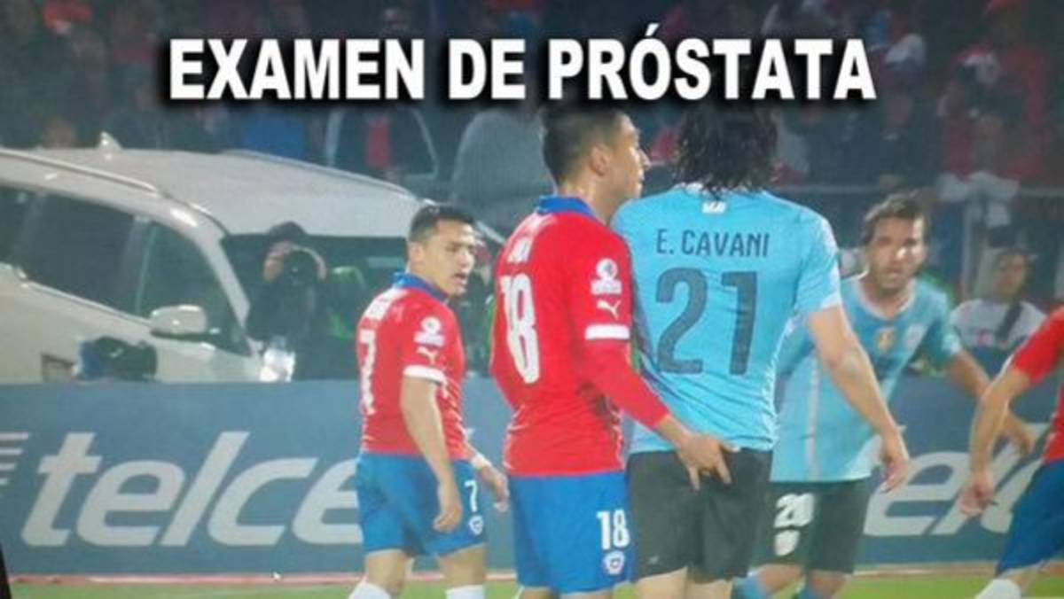 Los memes que dejó el dedazo de Jara a Cavani en el Chile-Uruguay