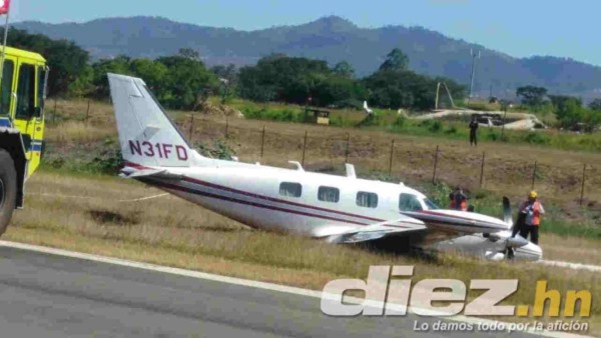 FOTOS: Así fue el aterrizaje forzoso de avioneta en el Toncontín de Tegucigalpa