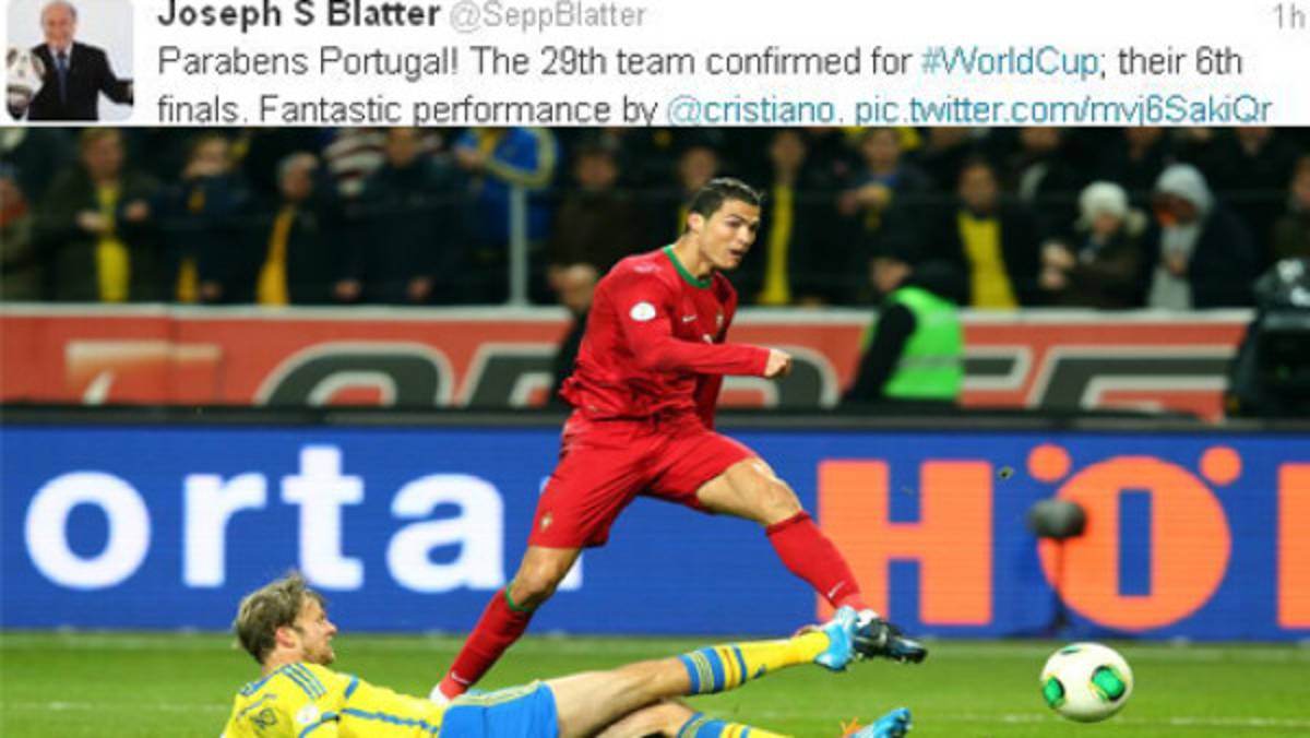 Blatter envía mensaje a Cristiano Ronaldo tras clasificación de Portugal