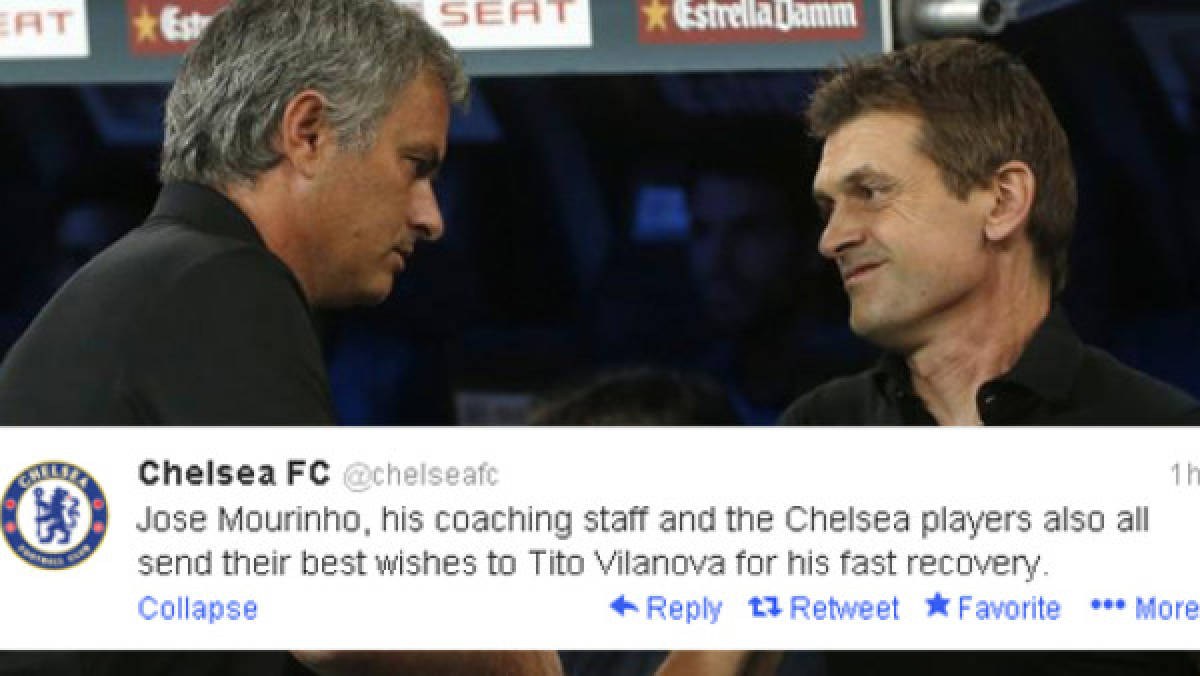 El Chelsea y Mourinho se solidarizan con Tito Vilanova