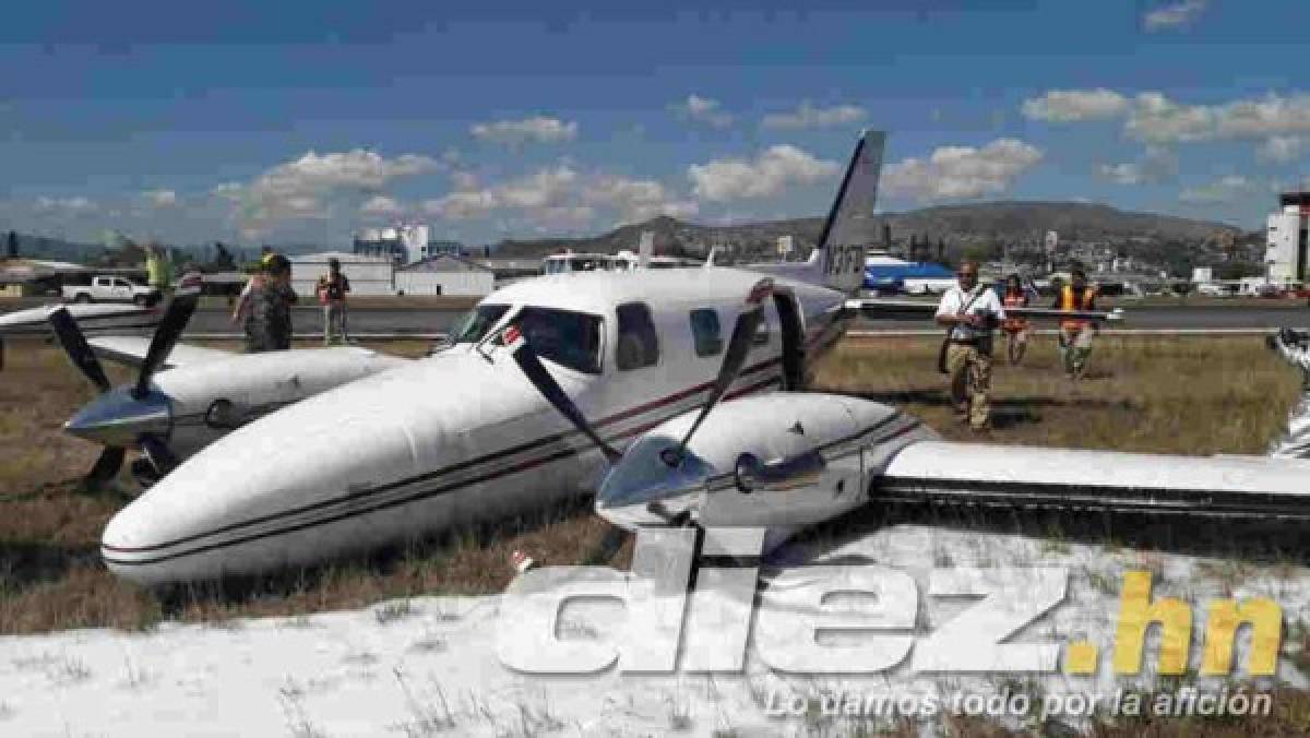 FOTOS: Así fue el aterrizaje forzoso de avioneta en el Toncontín de Tegucigalpa