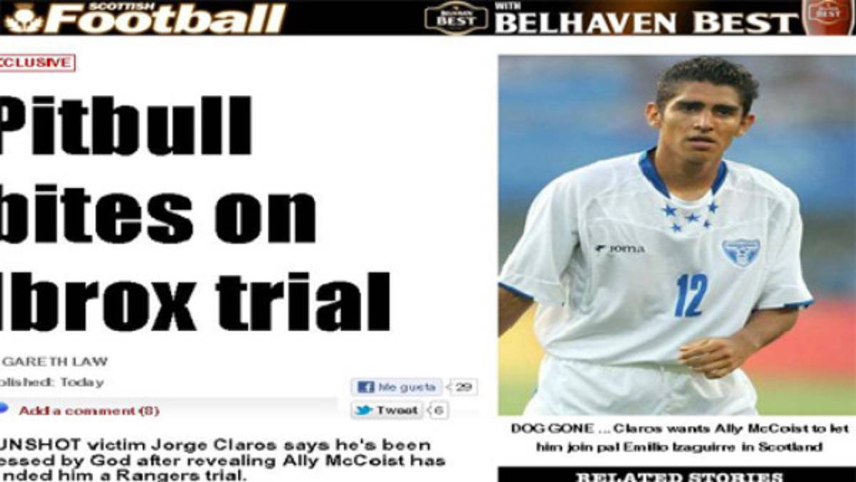 Jorge Claros ya da de qué hablar en Escocia