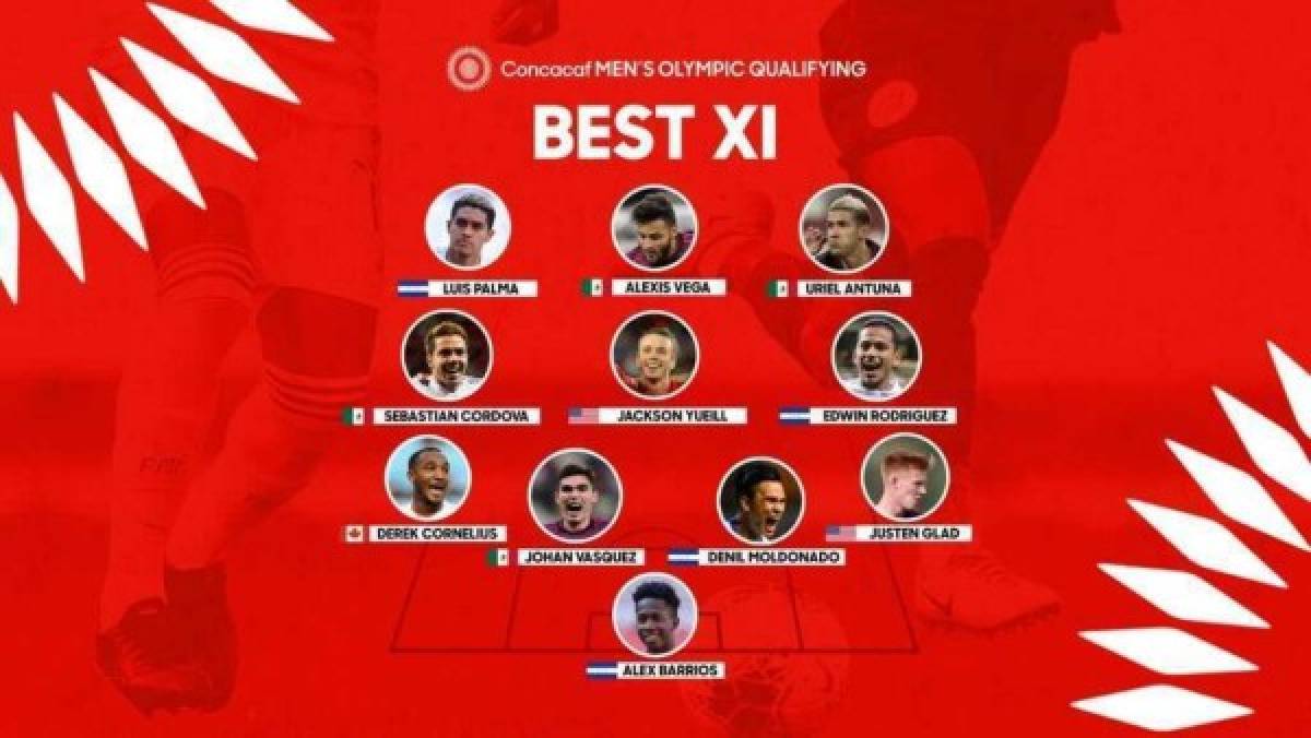 Cuatro de Honduras destacan en la alineación: Este es el mejor 11 del Preolímpico de Concacaf  