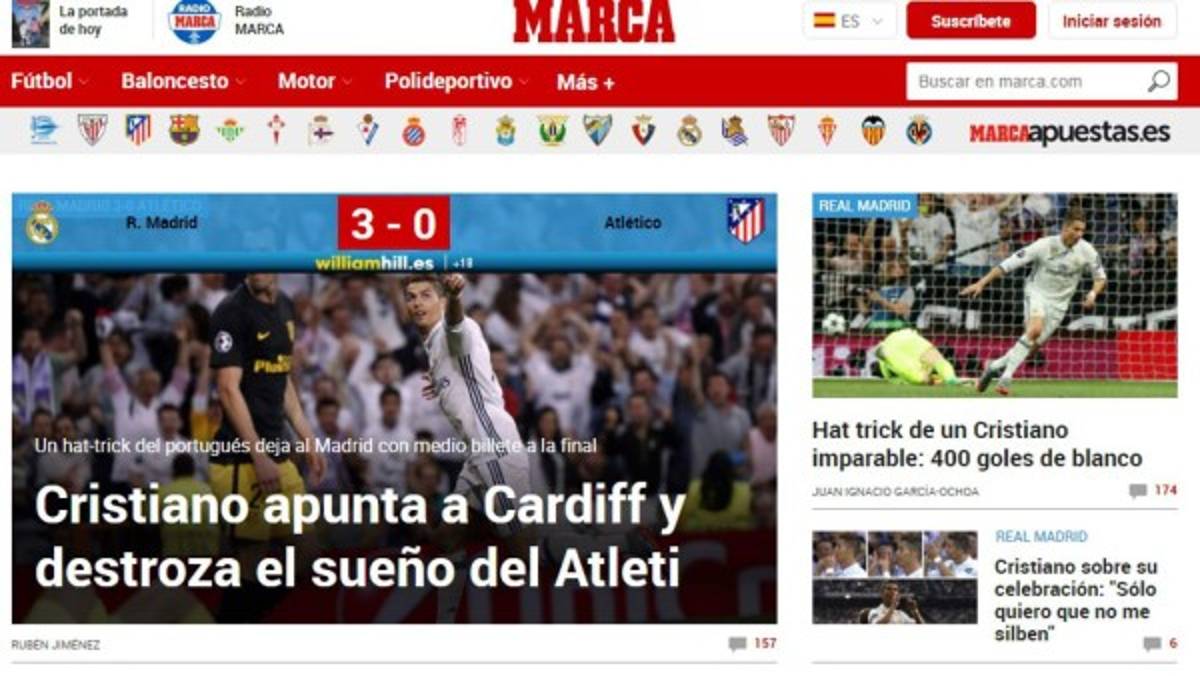 Lo que dice la prensa internacional sobre el gane del Real Madrid: 'Atleti, yo soy tu padre'