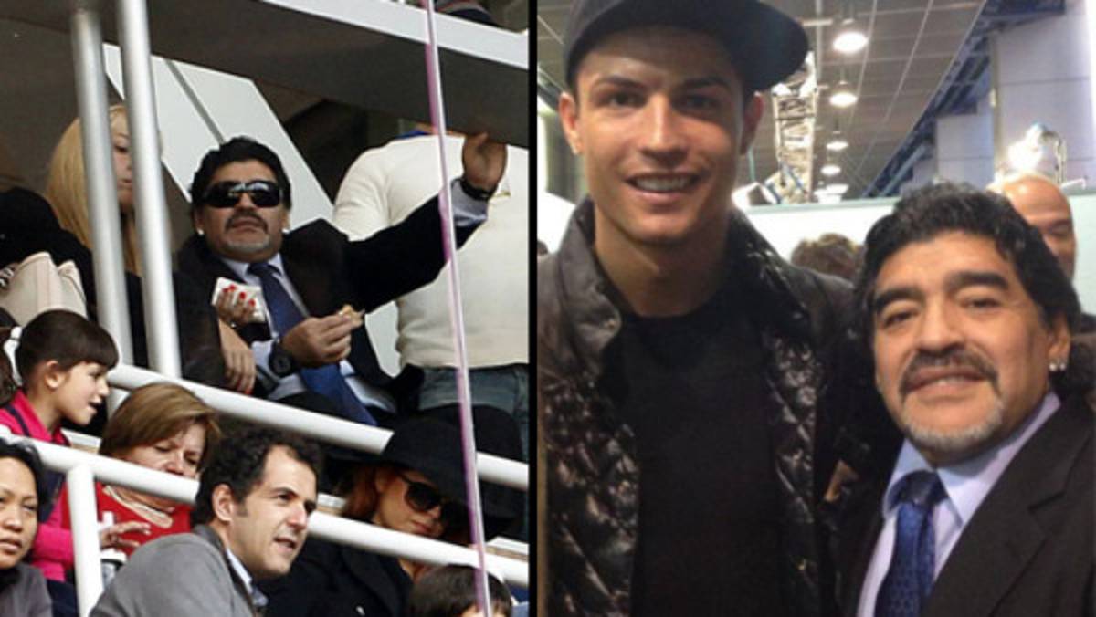 Cristiano y Maradona se saludaron en Madrid
