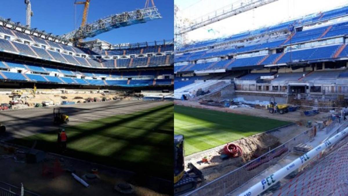 Reinstalan el césped: Así marcha la remodelación del Santiago Bernabéu, estadio del Real Madrid