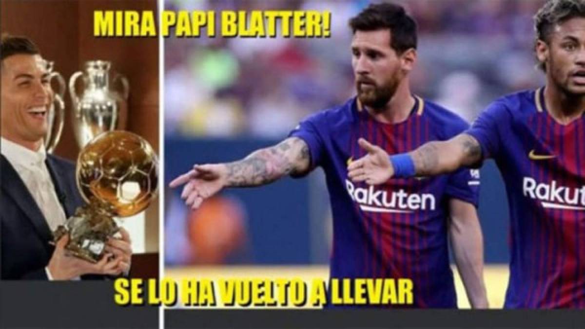 Cristiano recibe su quinto Balón de Oro y los memes atizan contra Messi