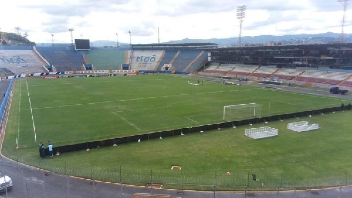 Realizan arreglos al estadio Nacional previo a la final Motagua-Saprissa