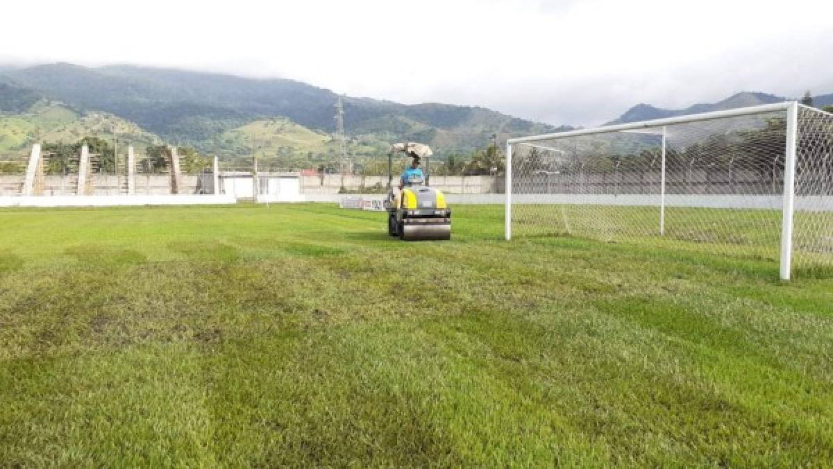 Nueva gradería, sala de conferencia y mejor cancha: Así va quedando el estadio de Tocoa