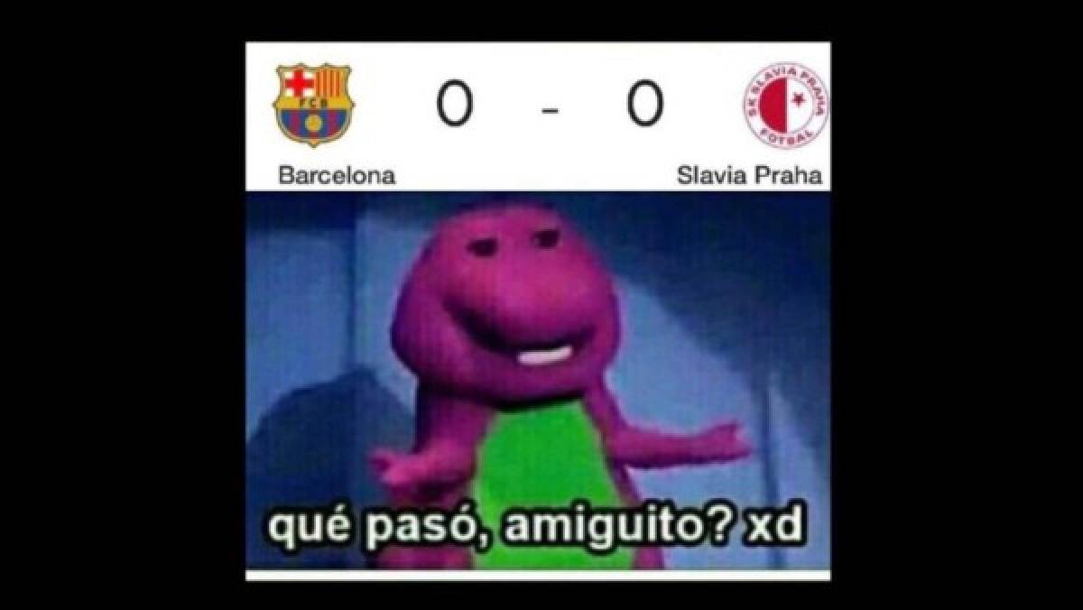 Los memes hacen pedazos a Messi y al Barcelona tras el empate ante el Slavia Praga