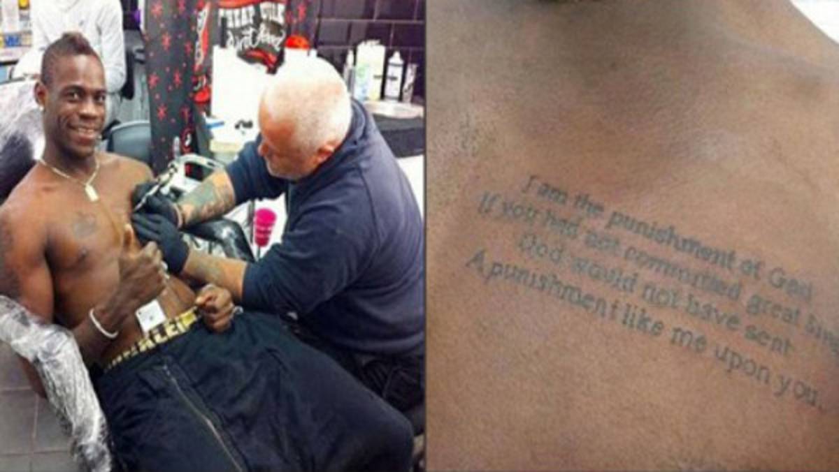 Polémico tatuaje de Mario Balotelli en el pecho