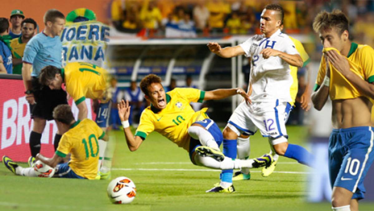 Honduras y la lluvia de faltas a Neymar