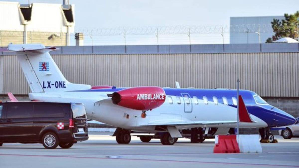 Regresó a Italia y mensaje de Georgina Rodríguez: Así es el avión ambulancia en que se trasladó Cristiano Ronaldo