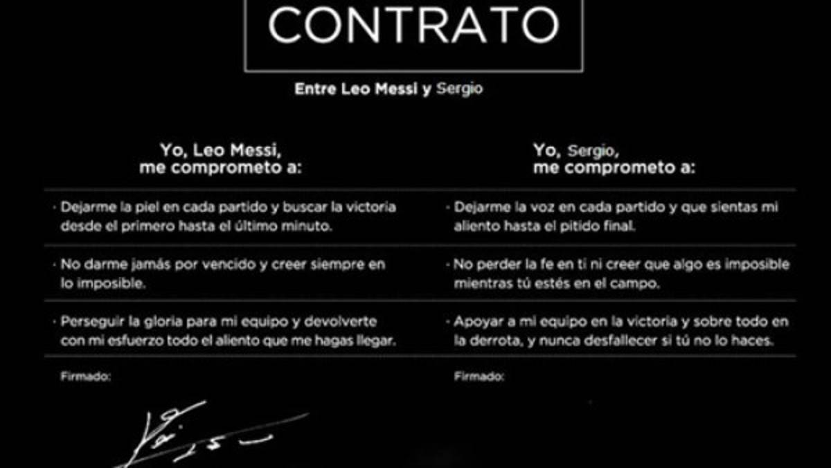 CURIOSO: Messi y la renovación de contrato con la afición del Barcelona