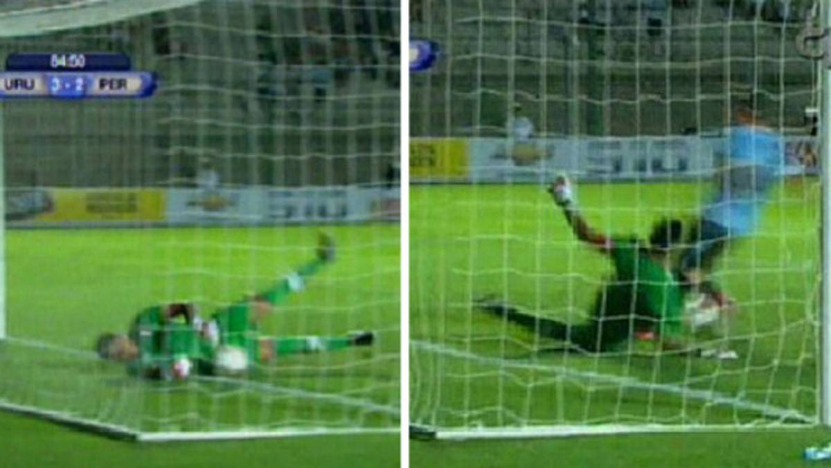 Espectacular doble atajada de portero peruano