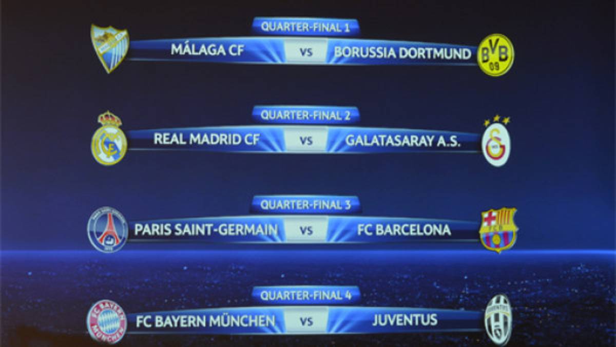 Definidos los cuartos de UEFA Champions